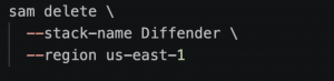 A code snippet for deleting resources used by diffender